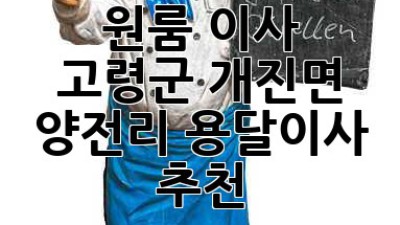 원룸 이사? 고령군 개진면 양전리 용달이사 추천!